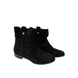 Frye & Co SARAH SHORTIE Womens Boots Booties Black Suede Leather Size 7.5 M EUC